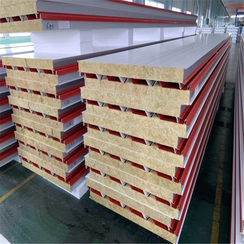 Fire Resistant Decorative Rockwool Sandwich Wall Panel for Decoration Material
