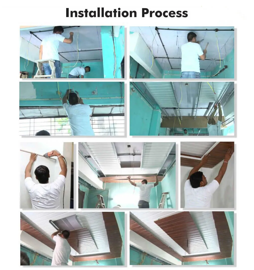 China Manufacturer 2.8kg Cielo Raso En PVC 3D Wall Panel Plastic Roof Groove Ceiling Tiles