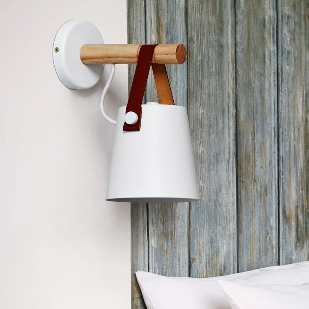 Wood Wall Lamps Modern Nordic Style E27 Wall Wood Lights (WH-OR-03)