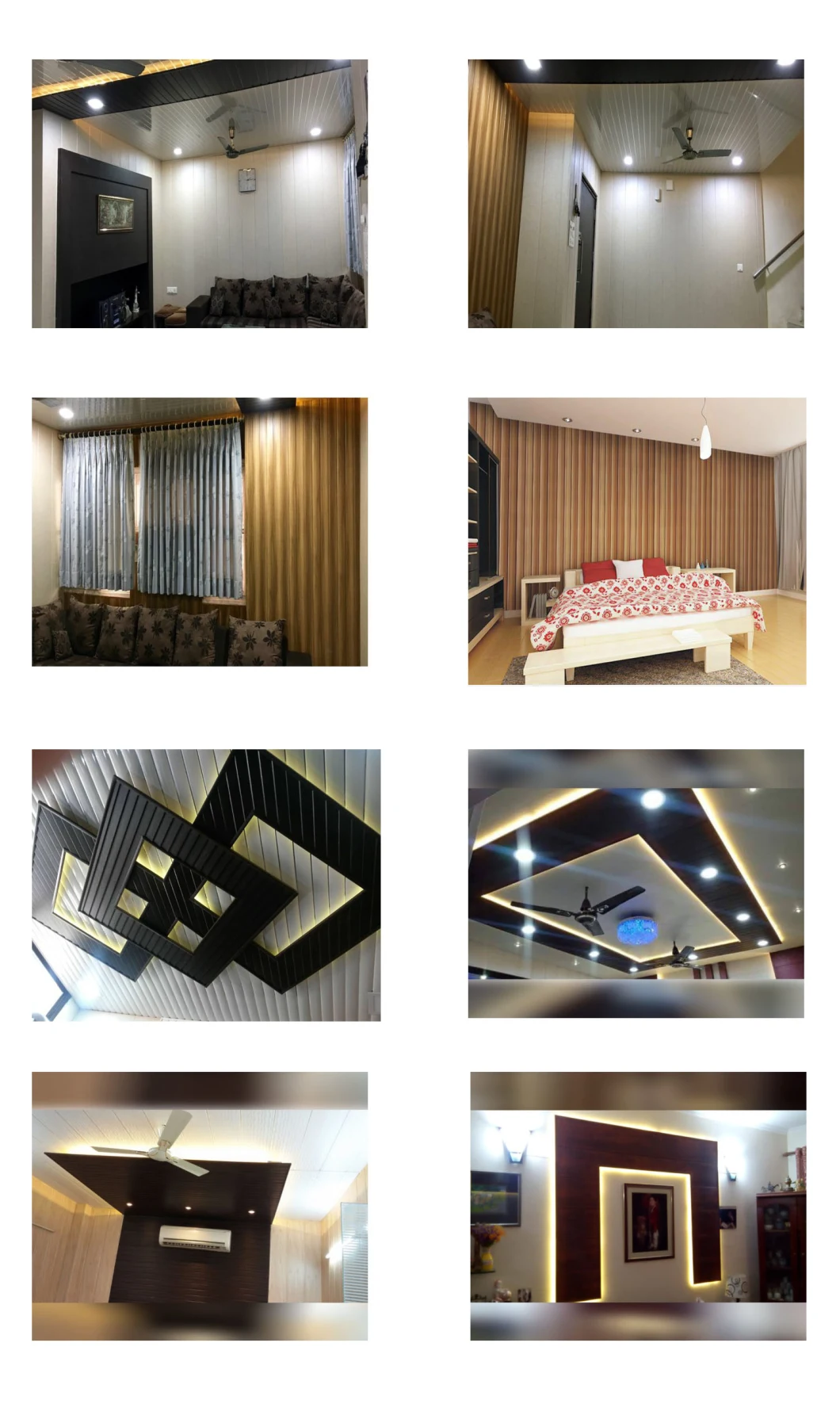20cm Eco Fireproof Plastic Composite PVC Wall Panels Wood Ceiling Boards for Home Decoration
