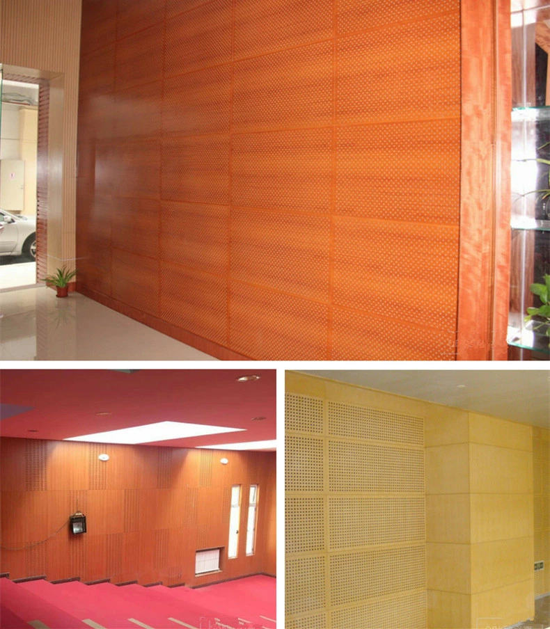 Acoustic Ceiling Panel Sound Absorbing Ceiling System Perforated Bamboo Wooden Sound Proofing Panel