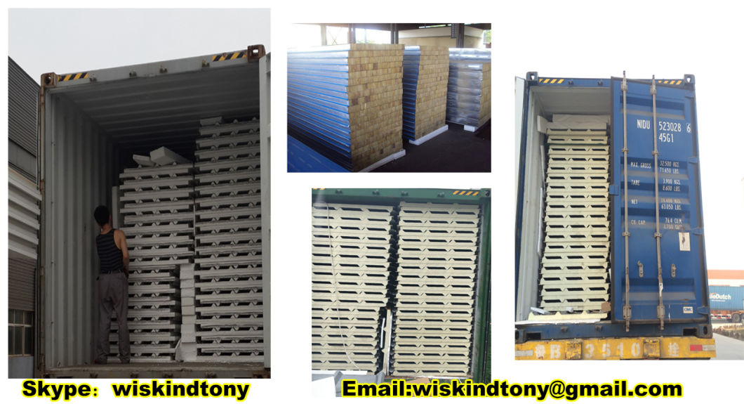 Construction Material EPS/PU/PIR/PUR/Polyurethane/Rock Wool Insulated Sandwich Panels Used on Internal and External Wall