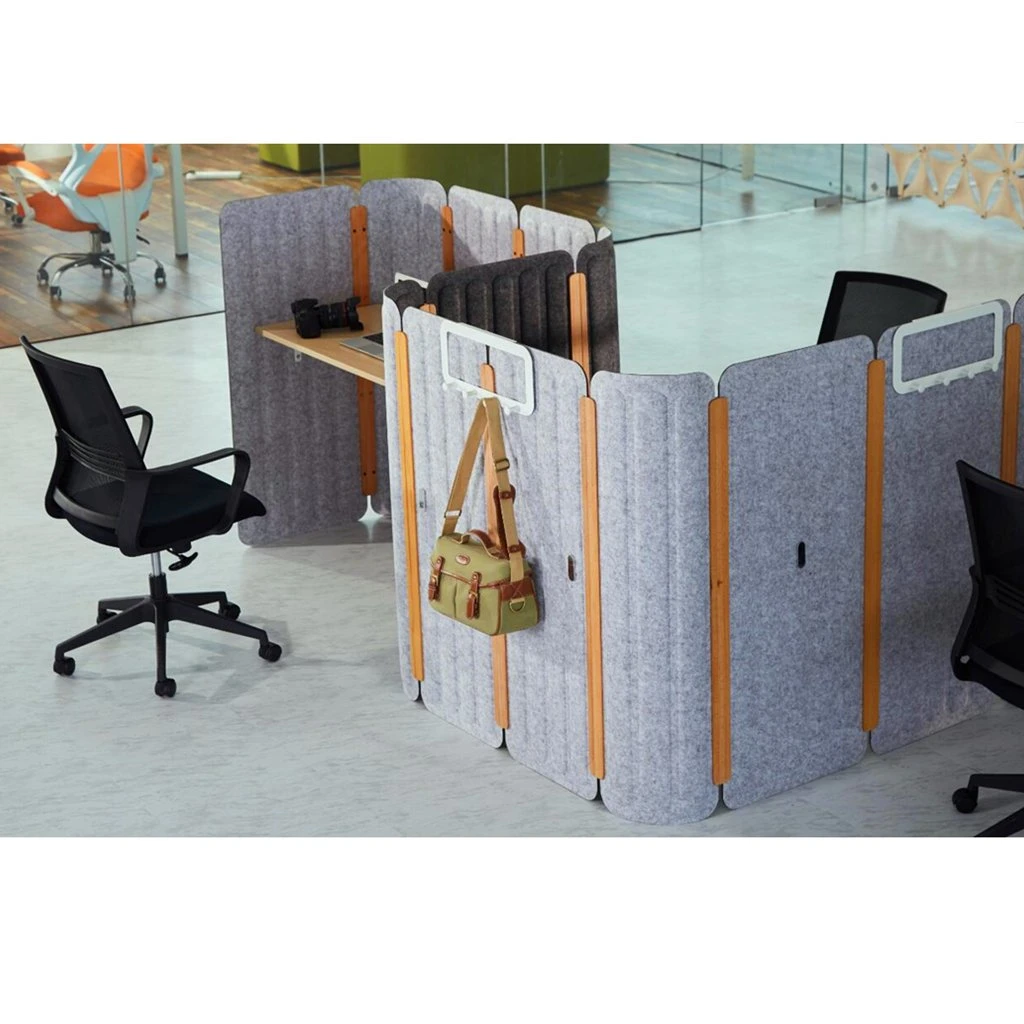 24mm Gray Polyester Fiber 5PCS Standing Acoustic Panels Decorative Workstation