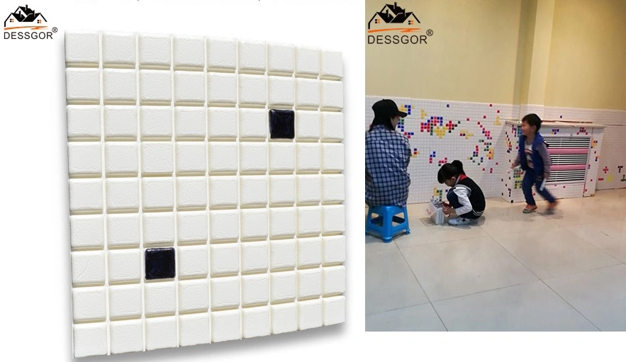 Soft PE Mosaic Tiles 3D Wall Panel Baseboard Ceiling Panel