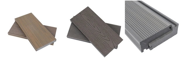 Durable Waterproof Solid Grooved Anti-Slip Fire-Retardant Termite-Free WPC Outdoor Decking Floor
