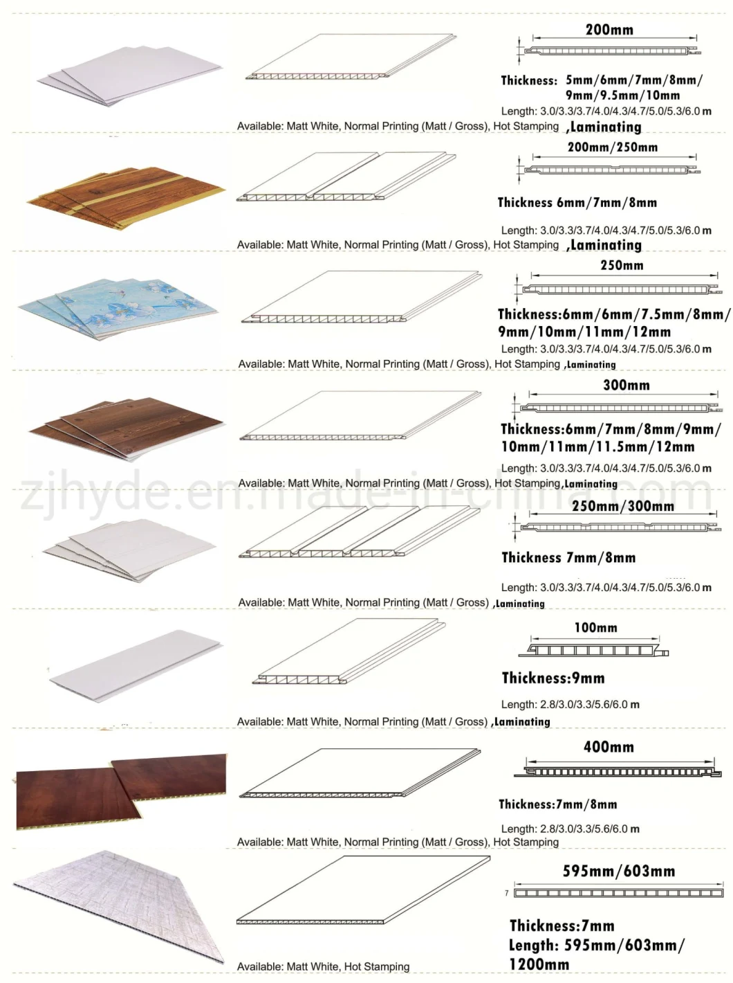 3900X300X7mm Hot Stamping 3D PVC Decorative Plastic Drop Ceiling Panel Tiles