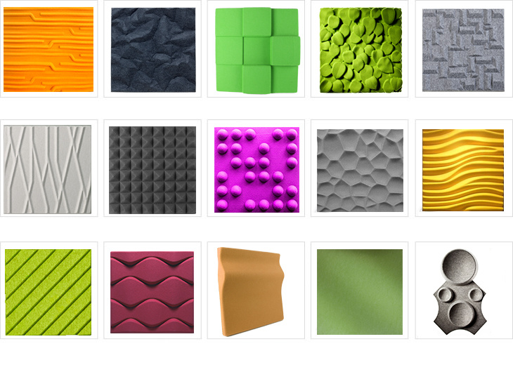 Office Meeting Room 3D Wall Sound-Absorbing Board Polyester Fiber / Pet Acoustic Panels