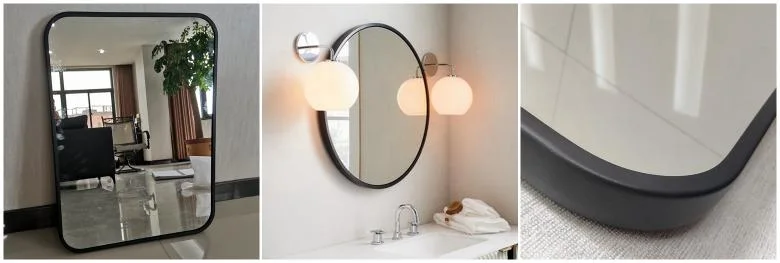 Gold Round Metal Frame Mirror Circle Wall Mirror for Modern Home Decoration Luxury Interior Bathroom Entryway