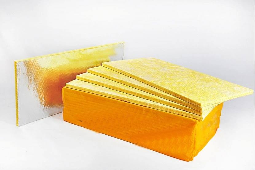 Customized Heat Insulation Fireproof Wall Materials Soundproof Fiber Glass Wool Board with Black Tissue