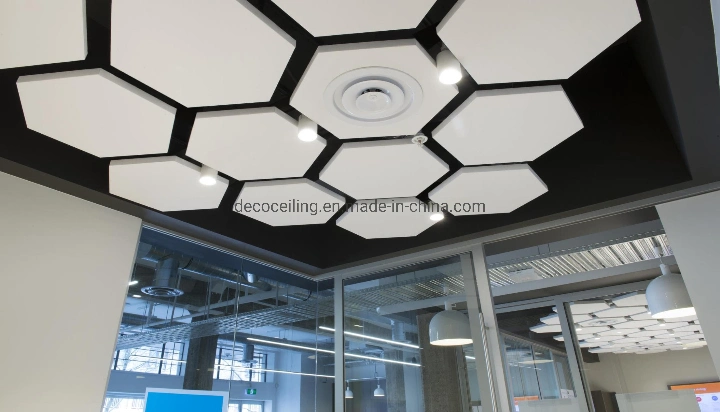 Free Suspension Circle Acoustic Panels Sound-Absorbing Ceiling Panels Material Fiberglass Square Edge