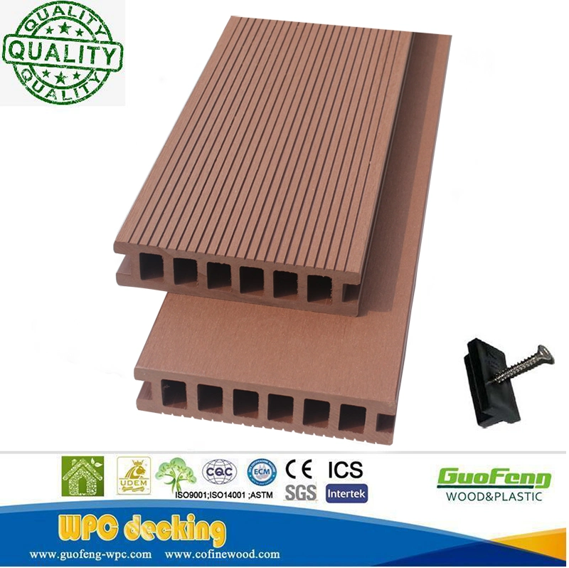 Eco-Friendly Wood Grain Moisture-Proof Hollow Wood Plastic Composite Decorative WPC Decking