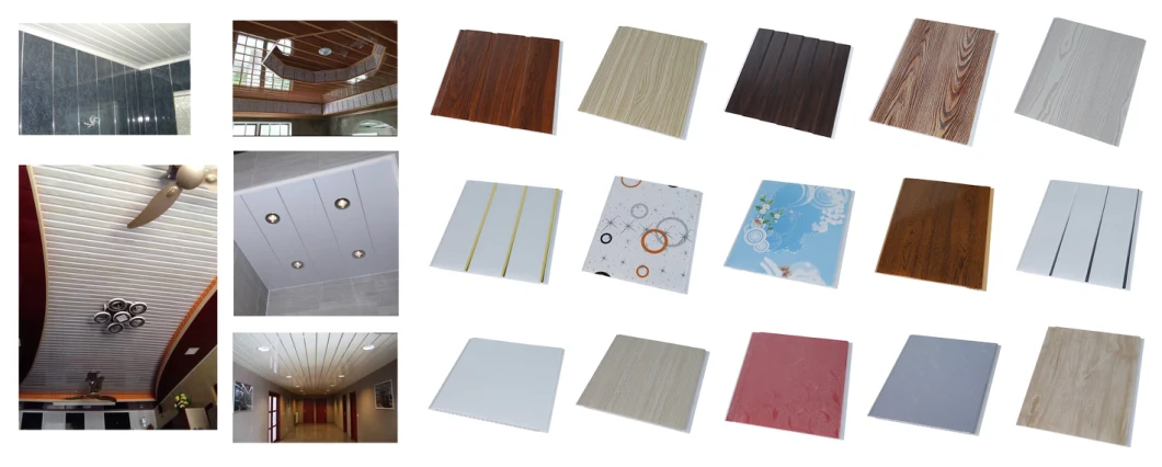 20cm Eco Fireproof Plastic Composite PVC Wall Panels Wood Ceiling Boards for Home Decoration