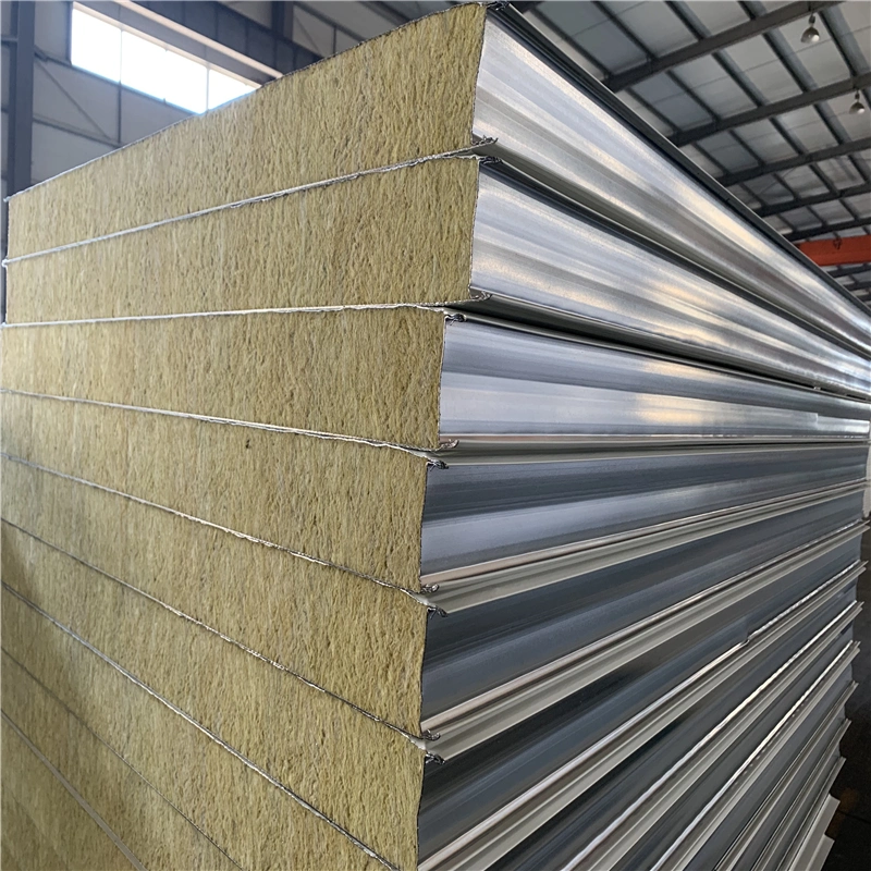 Stainless Steel Fire Rated Rock Wool Sandwich Panel for Warehouse Steel Building