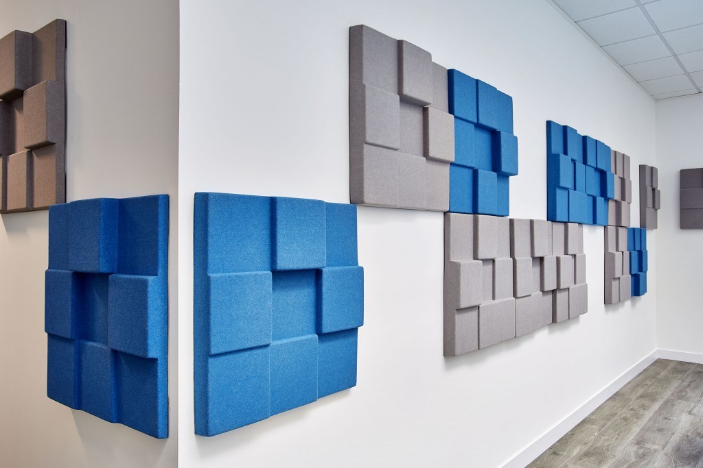 Office Meeting Room 3D Wall Sound-Absorbing Board Polyester Fiber / Pet Acoustic Panels