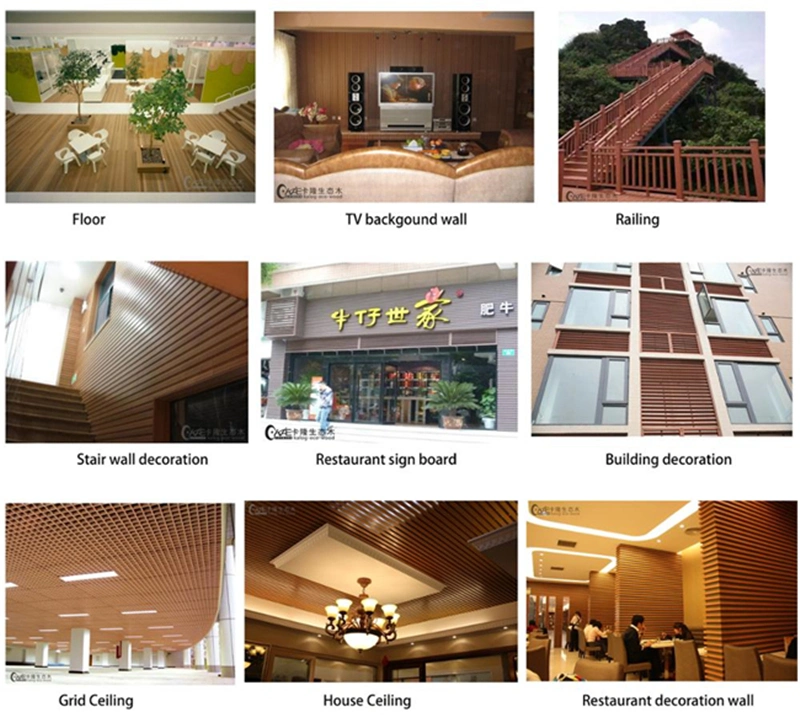 Wood Grain Color PVC Wooden Ceiling Tube / WPC Ceiling for Shopping Mall False Ceiling