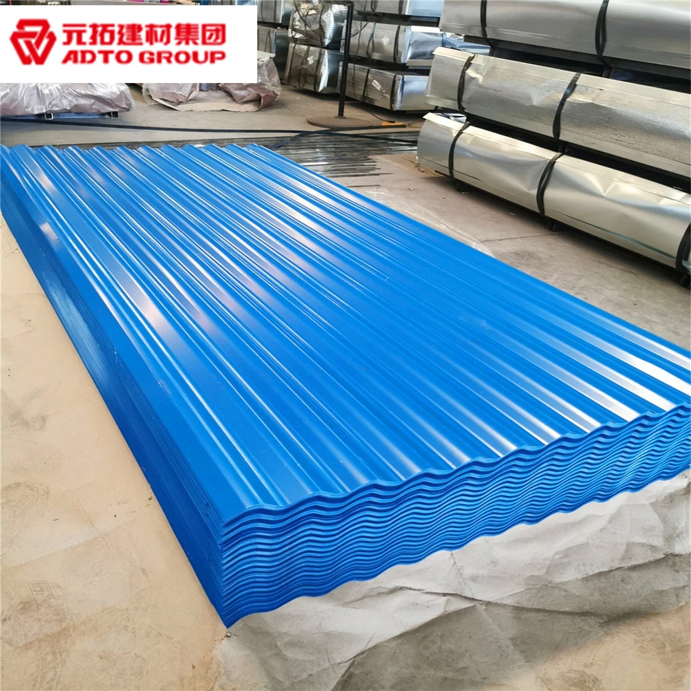 Adto Blue Color Ceiling Material PVC Film Laminated Galvanized Steel Sheet/Steel Plate for Roofing Tiles