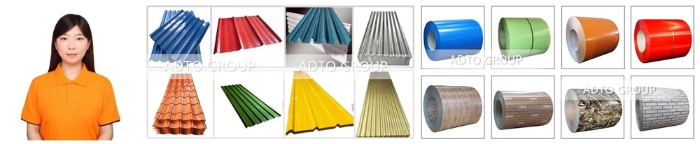 Adto Blue Color Ceiling Material PVC Film Laminated Galvanized Steel Sheet/Steel Plate for Roofing Tiles
