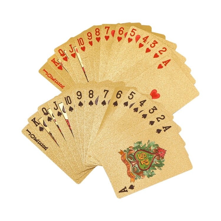 Wholesale Magic Waterproof Print Plastic Card Game Black Yellow Gold Foil Table Poker Playing Card