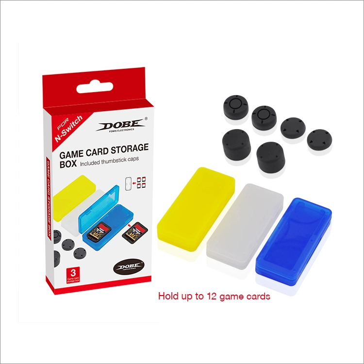 Colorful Game Card Storage Box with Silicone Thumbstick Caps for Nintendo Switch