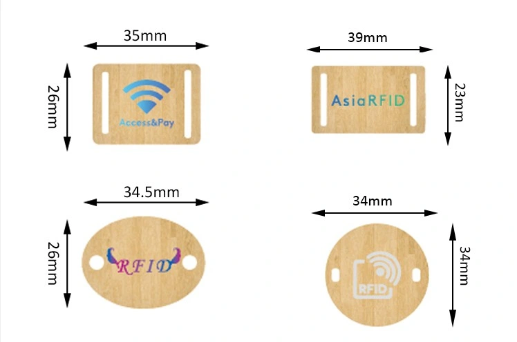 Non Standard Size RFID Wooden Card Hotel Door Access Control Bamboo Card