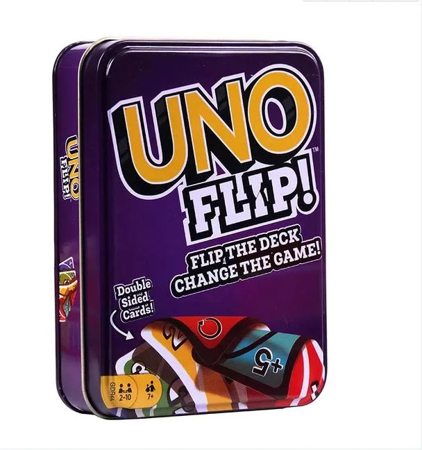 Custom Logo Party Game Toy Gift Uno Card Playing Card Packaged with Tin Box