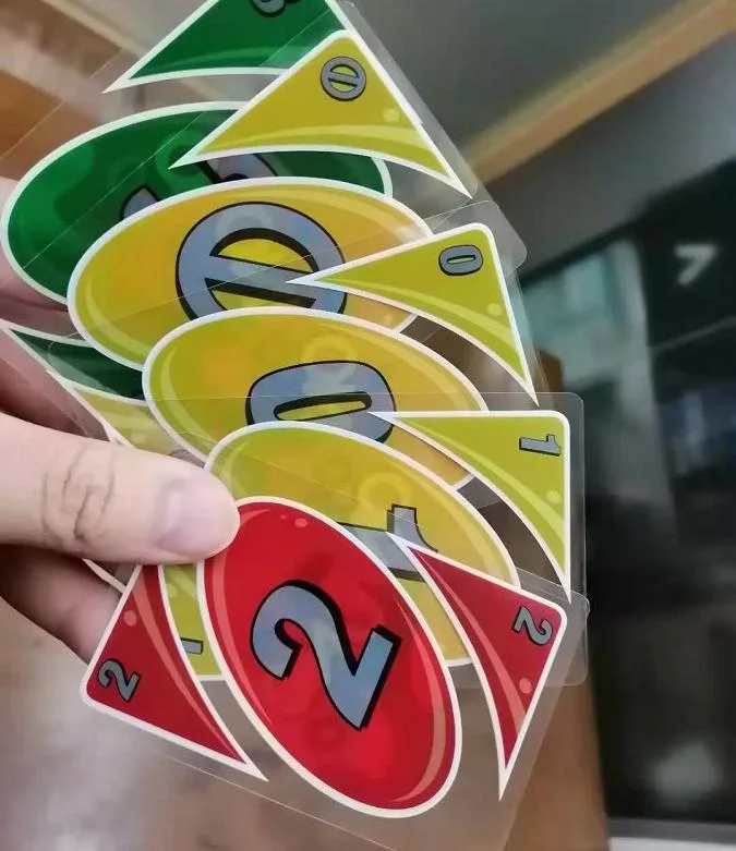 PVC Clear Customized Uno Playing Card Custom Logo