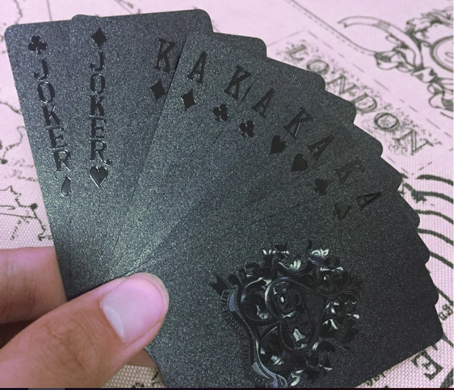 High Quality Black Plastic Waterproof Playing Card Decks