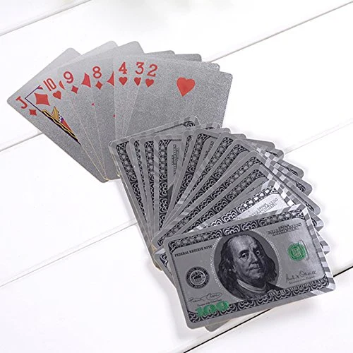 Custom Silver Foil Waterproof Deck Poker Card Perfect for Party and Game