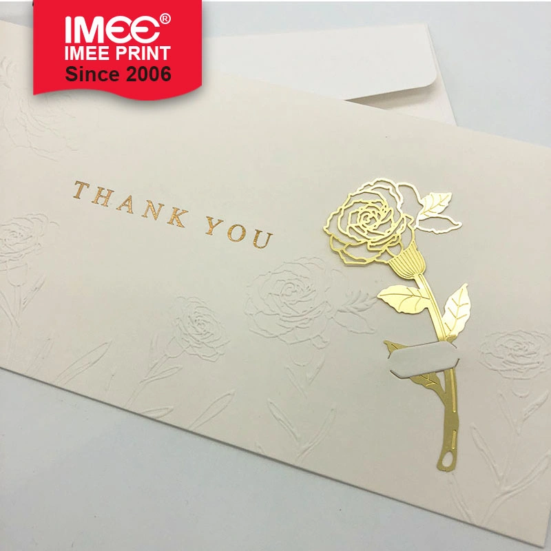 Imee Custom Logo Luxury Embossed Printing Party Greeting Thank You Card Envelope Wedding Invitation Paper Card