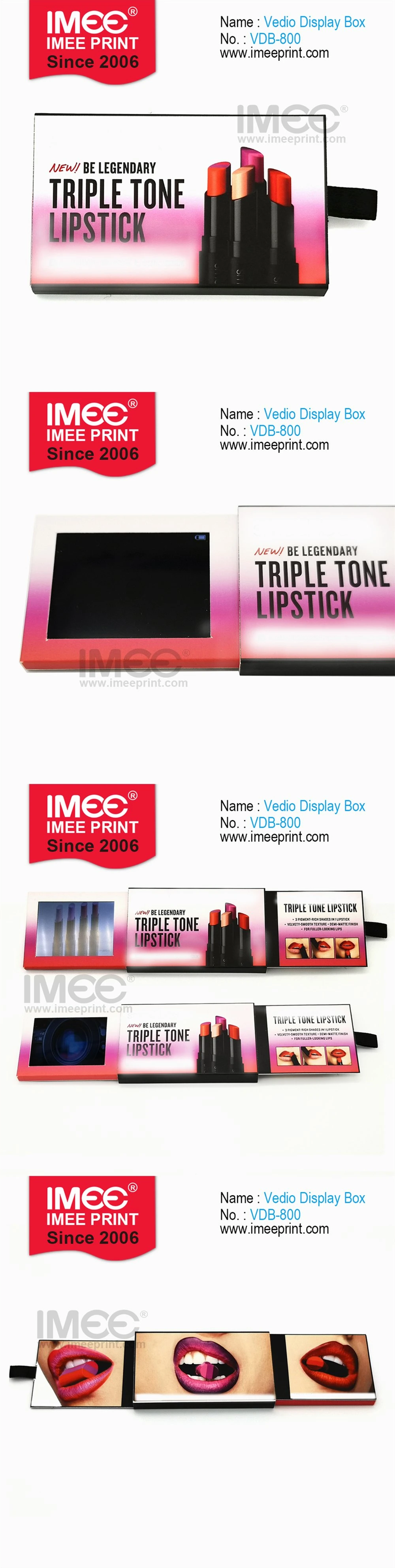 Imee Wholesale Custom LCD Screen Video Souvenir Greeting Card Wedding USB Gift Box