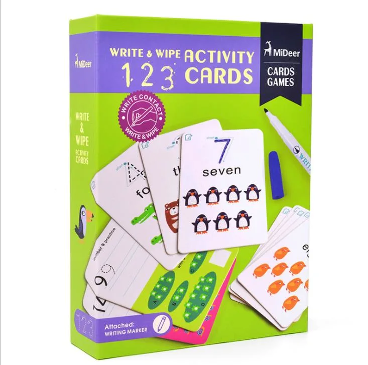 300gram Paper Card Game Playing Cards Offset Printing Customized Kids Flash Cards with Deck Box