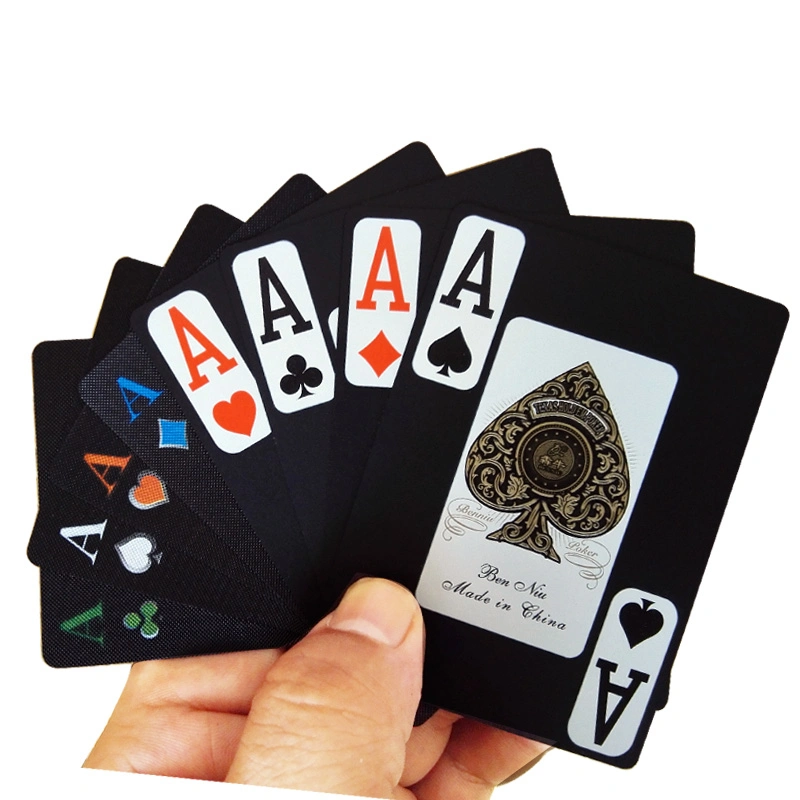 100% New Black Plastic Playing Cards/PVC Poker Playing Cards