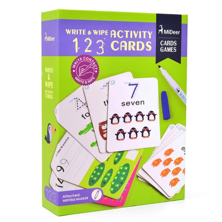 300gram Paper Card Game Playing Cards Offset Printing Customized Kids Flash Cards with Deck Box