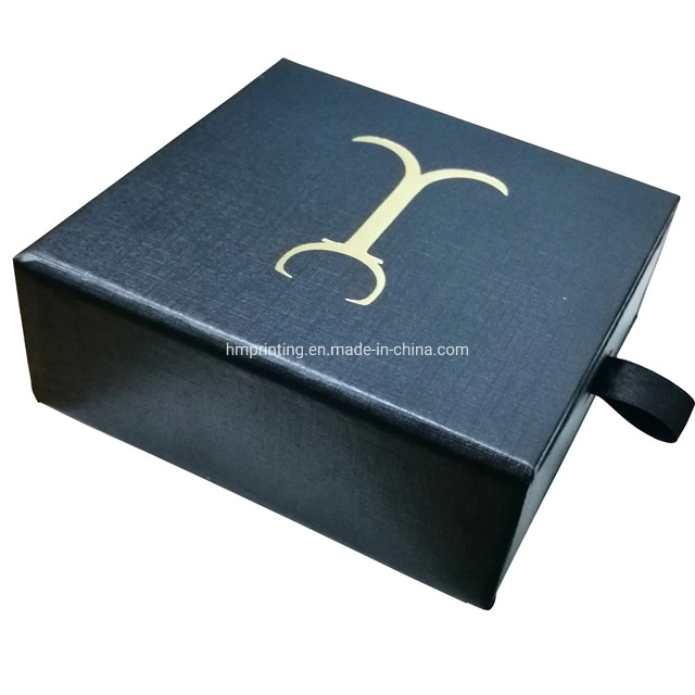 Custom Black Gift Box Paper Drawer Box Slide Box Packaging for Bracelet Jewelry