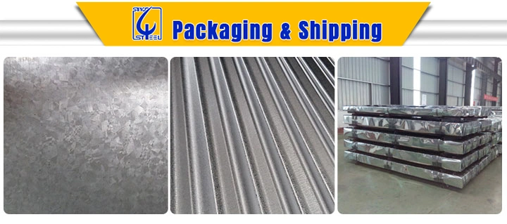 Building Material 0.17-0.3mm Thickness Dx51d Zinc Coated Galvanized Corrugated Steel Roofing Sheet