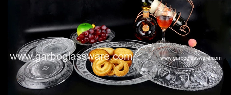 Wholesale Minimalism Heat Resistant Food Serving 9'' Plain Transparent Glass Dinner Plate (GB2335-3)