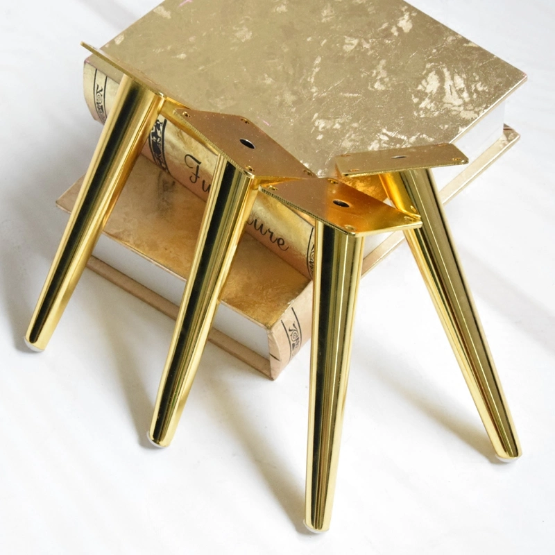 Gold Tapered Legs for Sofa Chair with Top Plain Plate Metal Stainless Steel