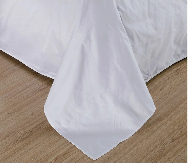 China Manufactures 100% Cotton White Plain Bed Sheet Fabric Hotel Fitted Bed Sheet