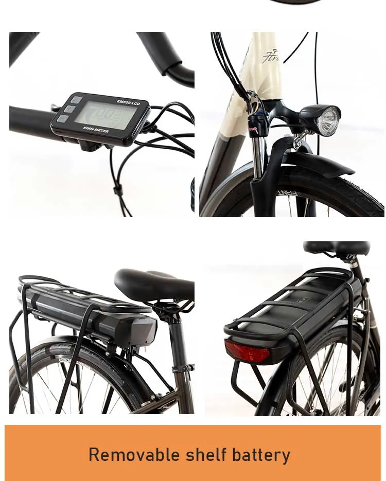 700c MID-Battery Electric Bicycle Alloy Aluminum Alloy Crank Prowheel Torque Sensor with Comfort Seat