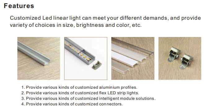 2308 T LED Aluminum Profile Kitchen Cabinets Anodized LED Channel Extrusion for Flex LED Strip