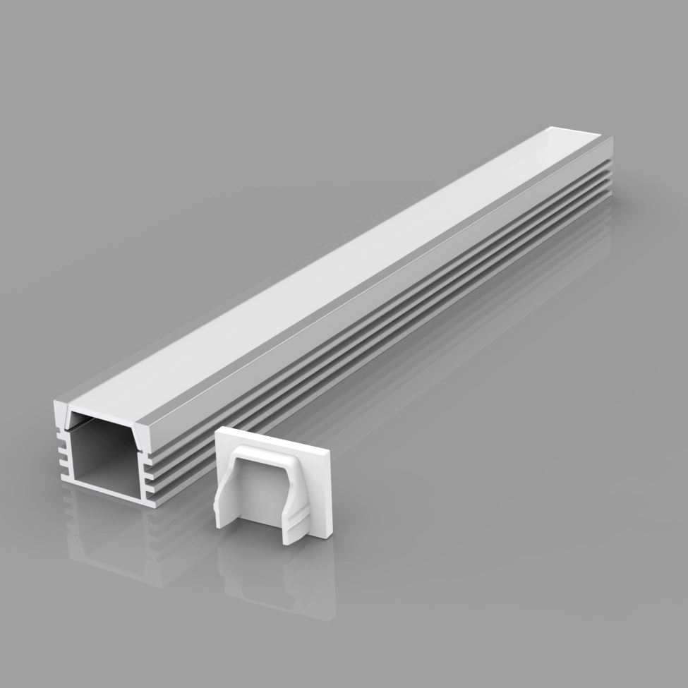 2m Surface Mounted Aluminium Profile for Strips, with Frosted Diffuser (cover)