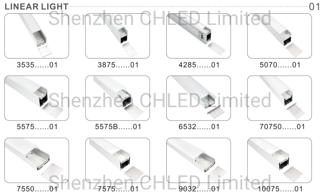 1919 Anodized 6063-T5 Aluminium Extrusion Profiles + SMD LED Strip Light = LED Linear Lighting Product