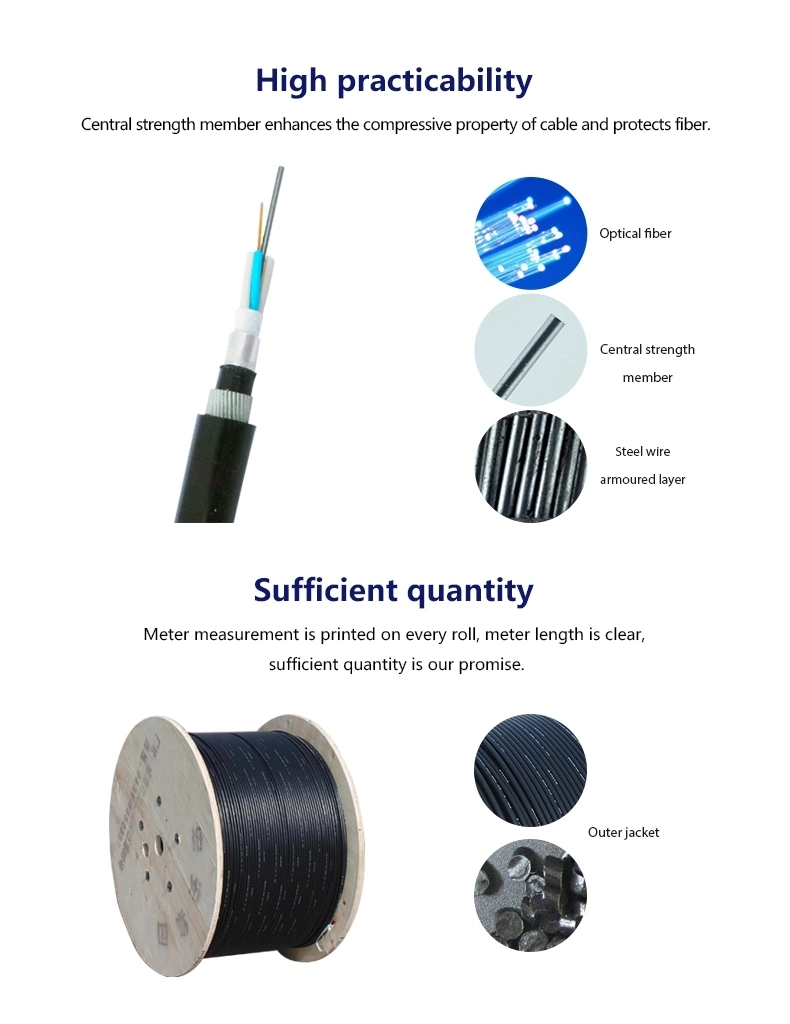 Underground FTTH Steel Wire and Aluminium Strip Optical Fiber Cable
