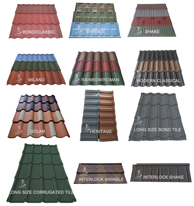 Stone Roof Sheet Metal Roofing Aluminum Zinc Corrugated Bond Roofing Tile