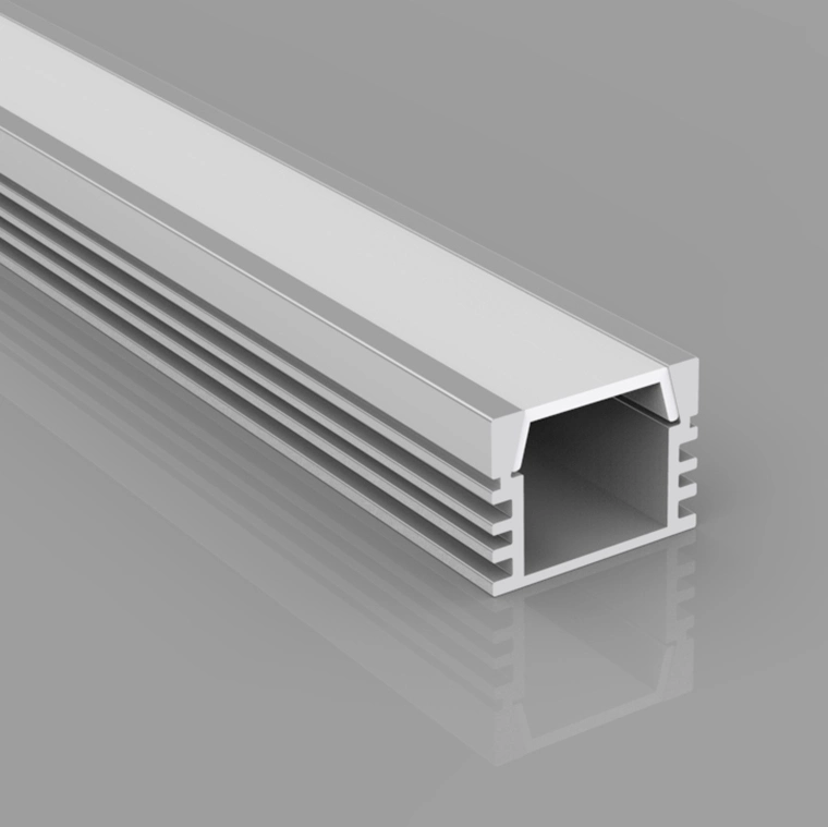 2m Surface Mounted Aluminium Profile for Strips, with Frosted Diffuser (cover)