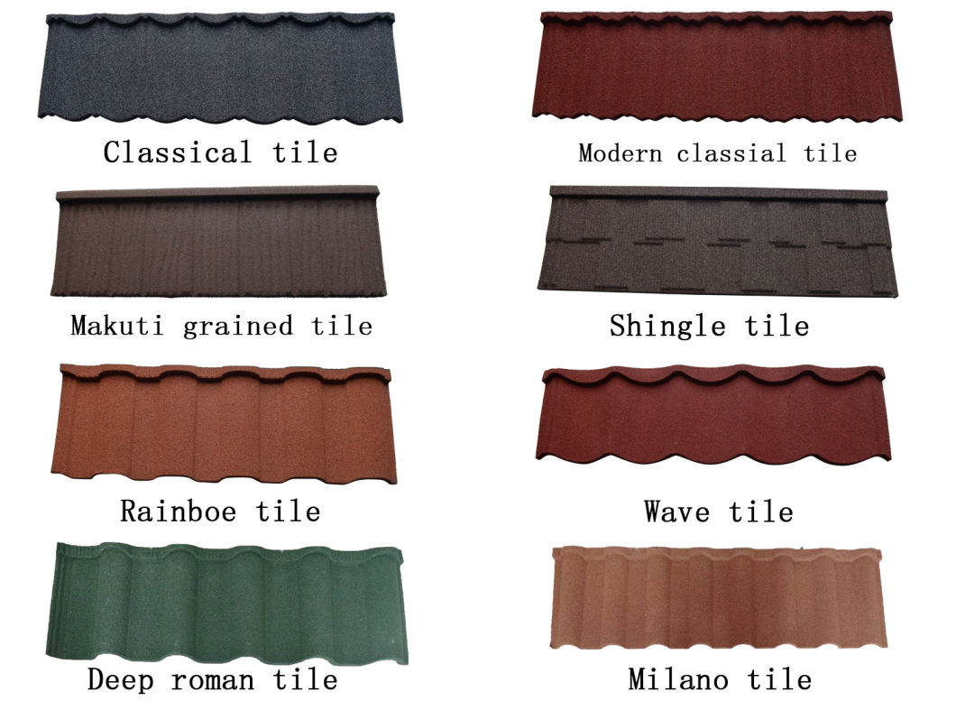 Aluminium Roofing Sheet Stone Chips Coated Roofing Tile
