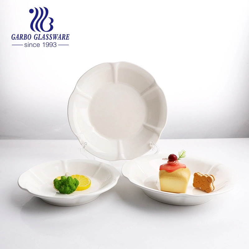 Wholesale Cheap Plain Flat White Round Tableware Ceramic Dinner Plate for Pizza Pasta Tc23029230