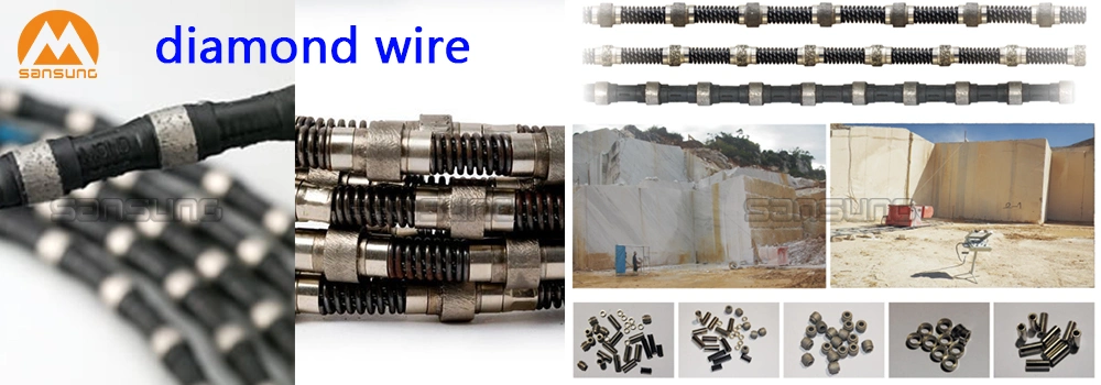 Rubberized or Plastic Coating or Spring Diamond Wire for Granite and Marble Quarrying