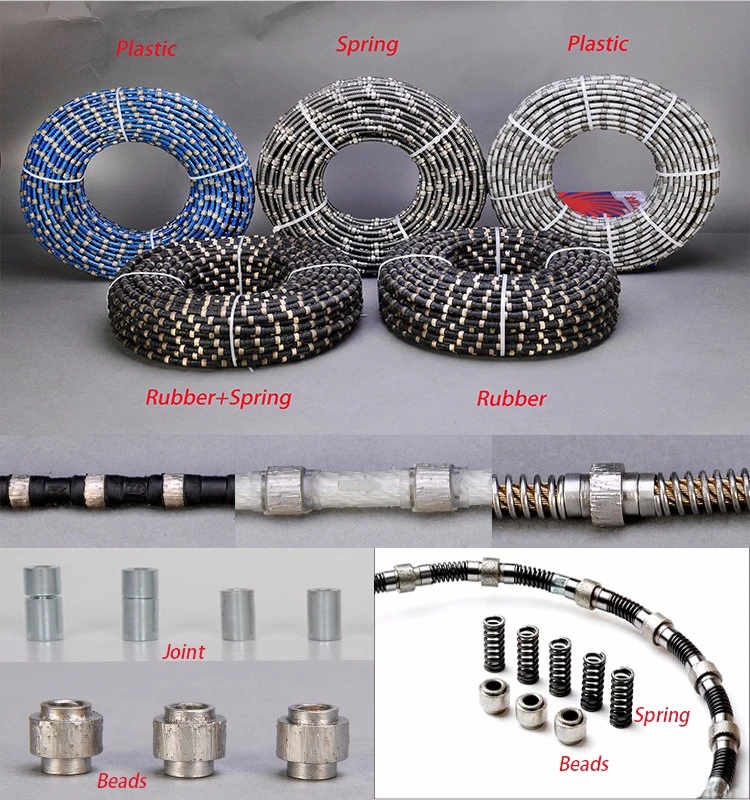 Z-Lion Diamond Rope Wire Cutting Granite Marble Saw Beads for Rubber/Electroplated/Sintered Wire Saw