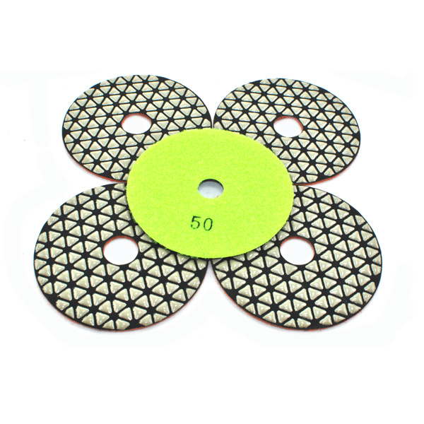 3", 4", 5", 7" Velcro Diamond Flexible Resin Dry Polishing Pads